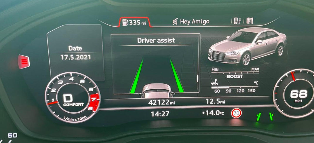 Активация Lane assist в Audi (помощник движения по полосе)